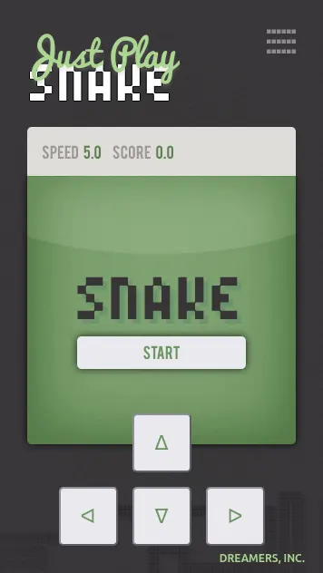 HTML5 snake game<br>for Dreamers Inc.
