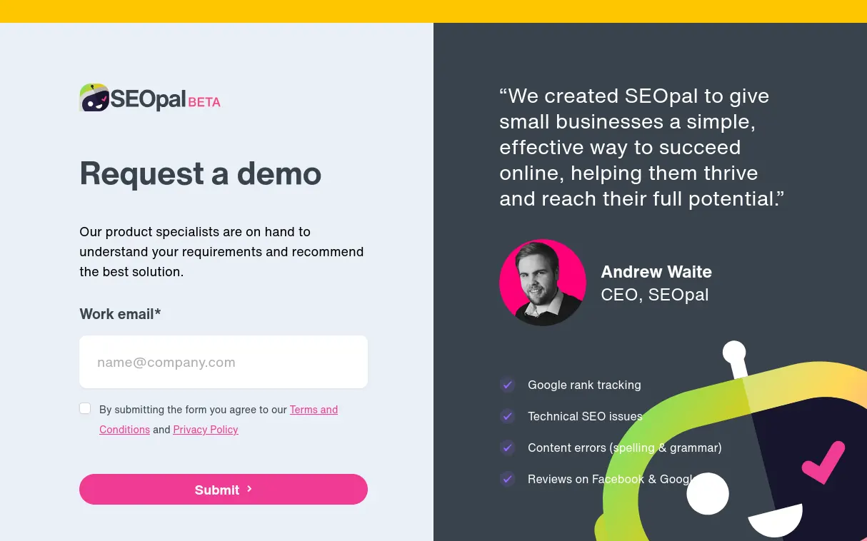 SEOpal marketing microsite