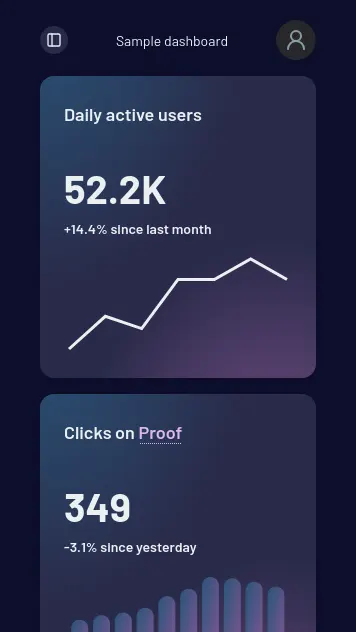 Analytics dashboard <br class="hidden lg:inline">
with custom Markdown blocks
